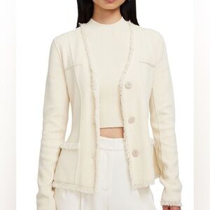 SIMKHAI Medina Fringe‎ Trim Blazer Size Small